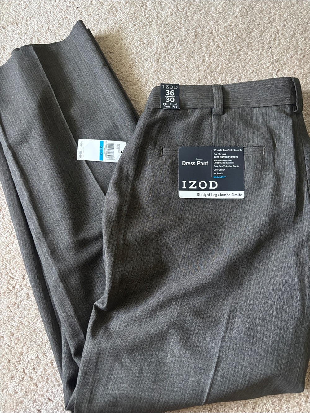 Izod Men's Charcoal Pinstripe Dress Pants